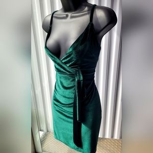Velvet Cami Dress Hunter Green